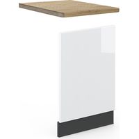 Frontblende Fame-Line, Weiß Hochglanz, 45 cm , AP Eiche, Vicco