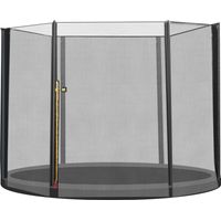 Red de Seguridad de Reemplazo para Trampolín Ø244 cm con Puerta con Cremallera para 6 Postes Rectos Ø244x180 cm Negro