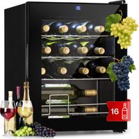 Klarstein – Cave à vin de vieillissement 42L – Capacité 16 bouteilles – Température réglable 5-18°C – Moteur silencieux – Porte en verre
