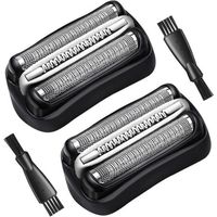 Tête de Rechange pour Rasoir Électrique Braun Series 3 Grille et Tete de Rasage Rasoir Braun Serie 3 32B Lames de Rechange avec Brosse Compatible avec Braun S3 3040S 3000S 3050CC(2 Pièces)