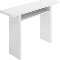 Dmora – Table extensible pliante 110x33/66 cm – Console auxiliaire multiposition – Panneau mélaminé résistant aux chocs – Hauteur 75,4 cm – Blanc - 66h75