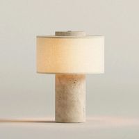 Lampada da tavolo senza fili dimmerabile, lampada da comodino di lusso in pietra, lampada da scrivania ricaricabile, 3 temperature di colore.