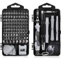 – Kit tournevis de précision 115 en 1 – 98 embouts en acier au chrome vanadium – Poignée ergonomique antidérapante – Support magnétique
