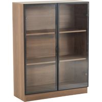 Vitrine en verre éclairée, vitrine en verre naturelle, meuble vitrine naturel, vitrine de collection, meuble vitré multifonction sur pied avec étagères à 3 niveaux, T32/H106/B80cm(old sku:N657P195711A