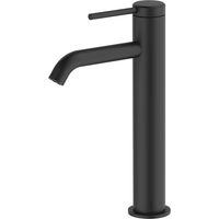 Hoxton Tall Basin Mixer Tap Mono Black for Wash Bowl Modern by Britton Bathrooms