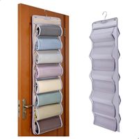 Rangement Suspendu avec 8 Treillis, Étagère Suspendue avec Crochet Métallique, Au dos D'une Porte Storage de Pliable, Over the Door Storage pour Ranger Pantalons de Yoga Serviettes Foulards(Violet)