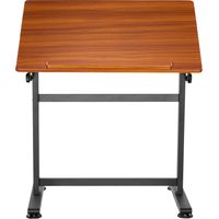 Mophorn Mesa de Dibujo Ajustable, Mesa de Artista Portátil de 60 x 90 x 91 cm con Estructura en H Negra y Superficie Marrón, Ángulo Ajustable de 0° a 90°, Escritorio de Madera para Pintura, Lectura