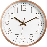 Orologio da parete moderno da 12 pollici, silenzioso, per camera da letto, cucina, soggiorno - Oro rosa