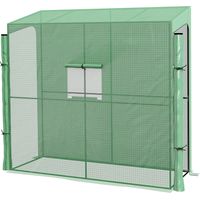 Serra da Giardino a Muro con 2 Porte Avvolgibili e Copertura in PE Anti UV, 200x80x200cm, Verde