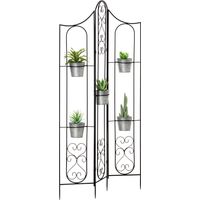 Portapiante verticale pieghevole 5 vasi metallo 82x12,5x150cm noir