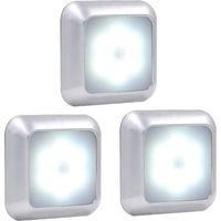 Motion Sensor Light, Closet Light, 6 LED Night Light, Night Light for, Staircase, Kitchen, Wardrobe (White Light, 3pcs)