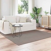 vidaXL Tapis de surface Carré LUGO Taupe 200 x 200 cm Polyester