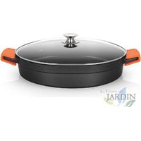 Cocotte en aluminium de 40 cm avec couvercle Compatible induction Capacité 10,5 L Lavable au lave-vaisselle