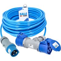 Kalle Verlängerungskabel CEE 230V 16A 2,5mm² 2-Fach Kupplung Extreme Blau IP44 10 Meter