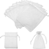 100 Pack, 7 x 9 cm Sac en Organza Sac à Bijoux, Sac à Bijoux invité Sacs Cadeaux avec Cordon de Serrage, pour Mariage, Anniversaire, fête de baptême, Baby Shower, Baby Shower