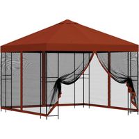 vidaXL Garden Gazebo with Sidewalls 3 x 3 m Terracotta