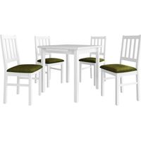 Salle à manger complète Victorville 314, Blanc, 76x80x80cm, Diamètre: 0, Nombre de chaises: 4, Style: Contemporary