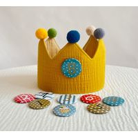 Couronne de fête pour bebe en feutre chiffres de un a huit chapeau ajustable pour anniversaire et célébrations originales