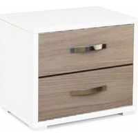 Nachttisch mit weißer Frontbox Elm 2 Schubladen 36x52xH 43