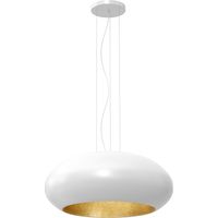 Sospensione ovale bianca interno oro Ø70 E27 Luminex