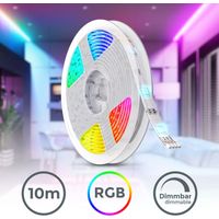 B.K.Licht I RGBIC LED Strip 10 m I Capteur de musique I Music Sync I Barre lumineuse I Strips I Ruban avec télécommande de changement de couleur I Ruban lumineux autocollant