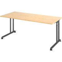 bümö Schreibtisch Serie-Z Rechteck: 180 x 80 cm Ahorn Graphit