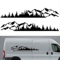 Autoaufkleber mit Bergwaldmotiv aus Vinyl. Dekorative Aufkleber für Autos, LKWs, Fenster, Türen und Kajaks.