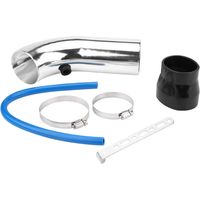 Kit de Tuyau de Tuyau d'admission Froide de Voiture Universelle de 76Mm 3 Pouces Système d'admission Froide Universelle (SILVER)