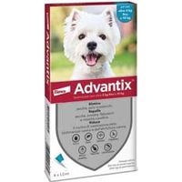 Advantix traitement antiparasitaire pour petits chiens de 4 à 10 kg poids 4 pipettes pack