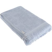 Serviette de bain 70x130 cm 100% coton finition frange - bleu clair - Tendance