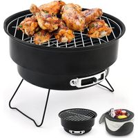 Barbecue Portable Mini Barbecue Pliable Barbecue à Charbon avec Sac Isolé pour Camping,Pique-nique, Jardin, Terrasse, Voyage-26×26×18cm