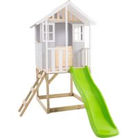 Maisonnette modulable sur pilotis avec balcon et glissière PERCE-NEIGE en bois FSC®
