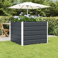 Vidaxl – Jardinière en acier anthracite 100 x 100 x 75 cm – Résistante aux intempéries – Design moderne pour terrasse et jardin