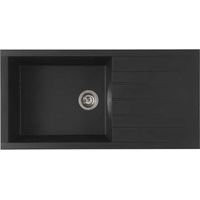 STRADOUR Evier a encastrer CUBE, en SMC NOIR PAILLETE - 06, 1 bac, dim. 100 50 cm, vidage manuel