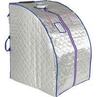 SiFree® Sauna Infrarouge et Portable,Spa, la Désintoxication et la Perte de Poids \Noir Sauna Box Bain de Vapeur mobile Spa argent