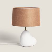 Lámpara de Mesa Cerámica y Lino Bulga Blanco