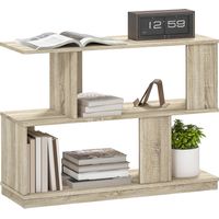 Tavolino da Caffè Moderno a S con 3 Ripiani per Soggiorno e Salotto, 90x30x61 cm,