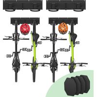 VOUNOT Bike Wall Mounted Rack for 4 Bikes & 2 Helmets, Black