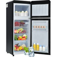 Retro Kühlschrank Kühl-Gefrier-Kombination 92 Liter, Zweitüriger Mini Kühlschrank mit Gefrierfach, Schmal 41 cm Breit, Energieklasse D