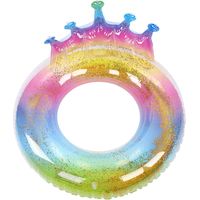 Cercle gonflable épaissi grande couronne de reine paillettes anneau de natation bouées de sauvetage pour filles femmes brillant 100 cm/39,3 pouces