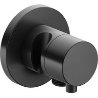 Valvola di intercettazione/deviatore a 2 vie IXMO DN 15, UP, con maniglia IXMO Rosetta comfort tonda cromo nero spazzolato KEUCO