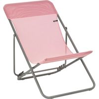 Transat Jardin Pliable - Chilienne Multi-positions : Largeur 58 Cm - Maxi Transat - Batyline® Iso - Rose Cerisier - Lafuma Mobilier