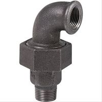 Lot de 10 raccords union coudés fonte noire à visser - mâle femelle 3/8'' (12/17)