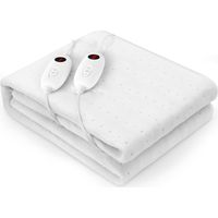 Surmatelas Chauffant 2 Places, 100W, 187x139 cm, 6 Température & 2 Télécommande, D'arrêt Automatique et Protection Contre la Surchauffe, Lavable en Machine, sous-Couverture Électrique