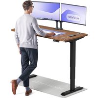 Desktronic Bureau assis debout HomePro - 140x70cm - Noir/Noyer