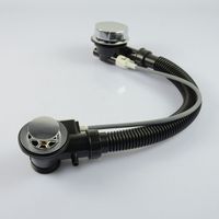 Piletta per vasca cromata con troppopieno e piletta (55 cm, nero)——