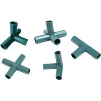10Pcs Green Gardening Pole Connector Joint Fittings for Trellis Greenhouse and Plant Stand Support Straight Tee Cross and Fixed Connectors