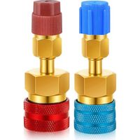 Kit adaptateur R1234yf compatible, coupleur rapide R1234YF vers R134A, coupleur rapide côté haute et basse tension R1234yf, convertisseur de connecteur de charge CA pour système de climatisation autom