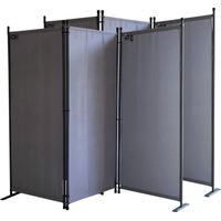 2 Stück Paravent 3 Teilig 170 x 165 cm GRAU Stoff Raumteiler Trennwand Balkon Sichtschutz Stellwand Faltbar