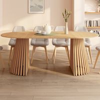CARMEN mesa de comedor redonda extensible 4-10 personas pata de madera 110-200 cm